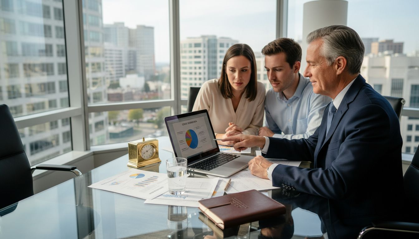 Financial advisor explains legacy planning to couple