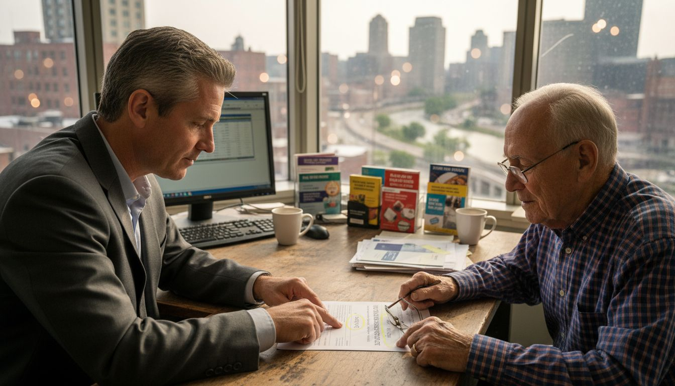 Insurance agent explaining policy payout