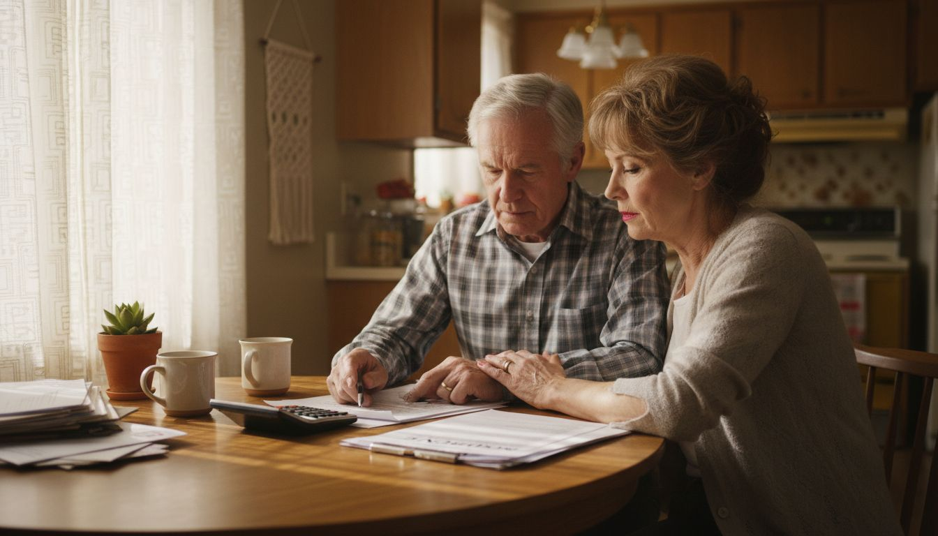 Senior couple reviewing final expense planning