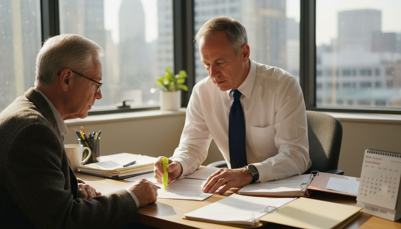 Advisor discussing insurance choices with senior