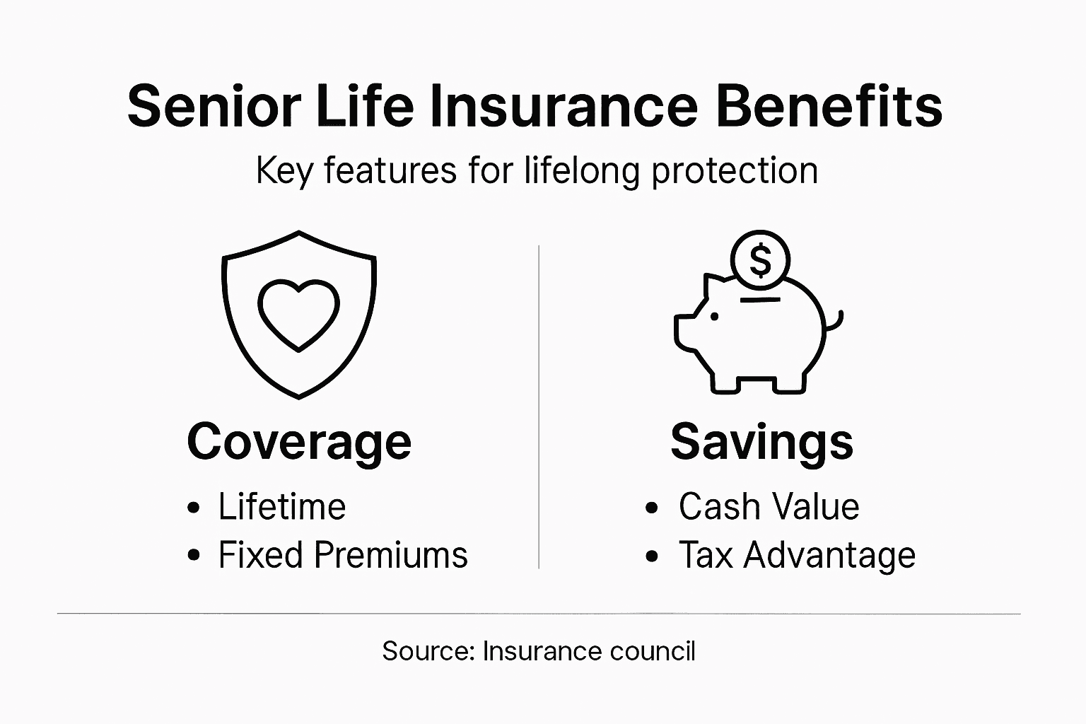 Infographic outlining main life insurance benefits
