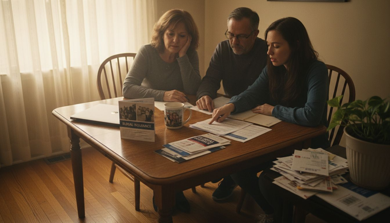 Family discussing burial insurance together