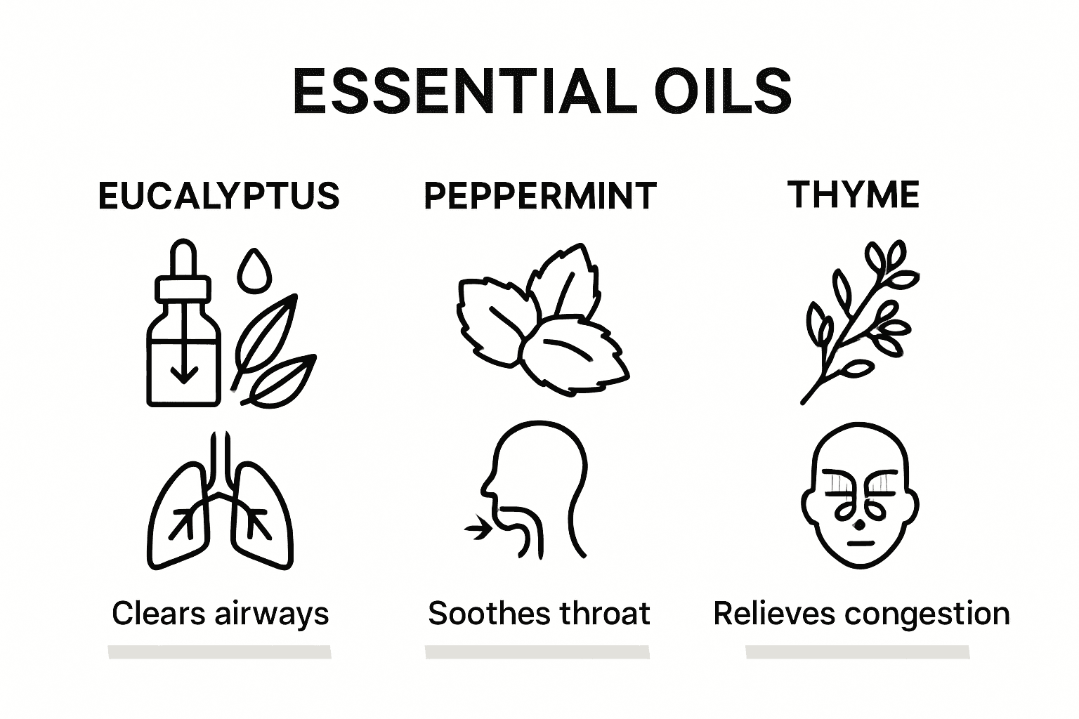Essential oils infographic for cough relief