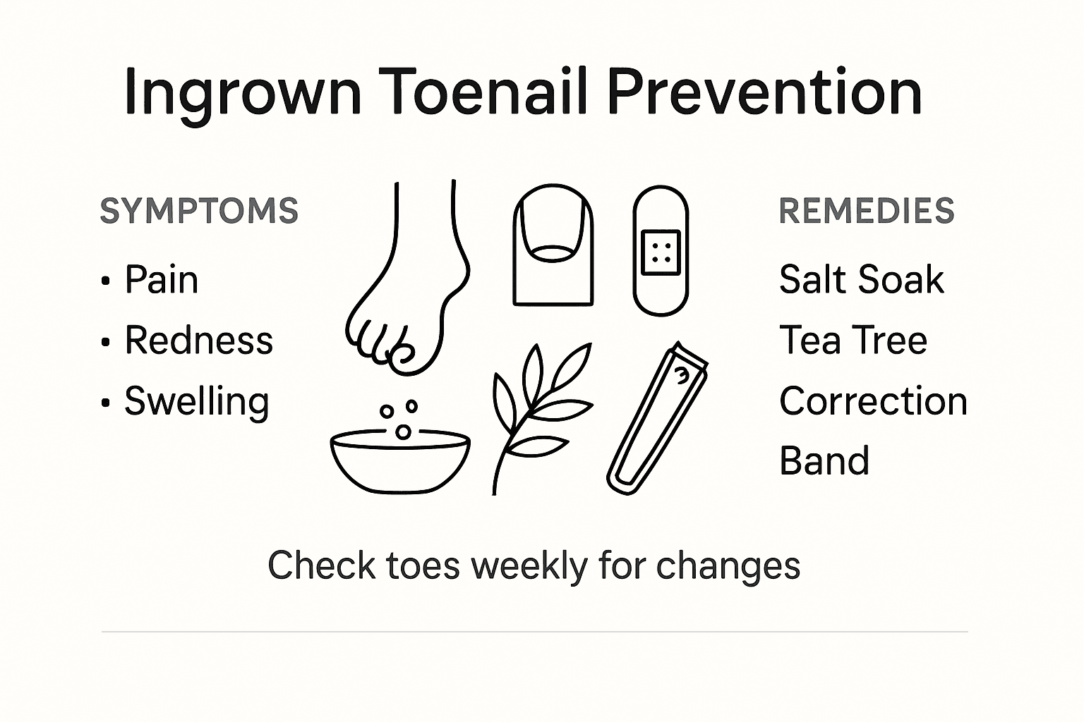 Infographic with ingrown toenail prevention steps