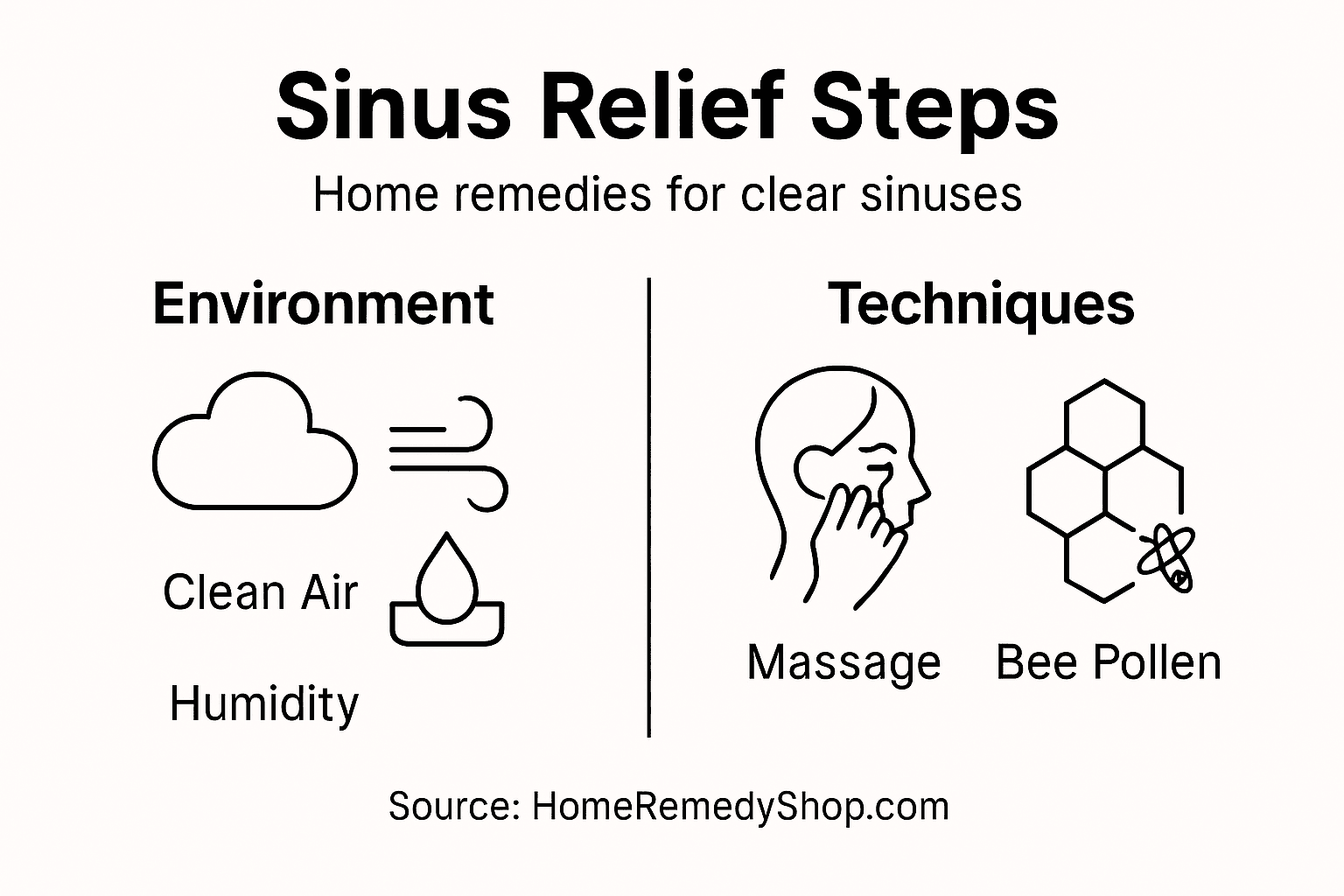 Infographic summarizing sinus relief steps