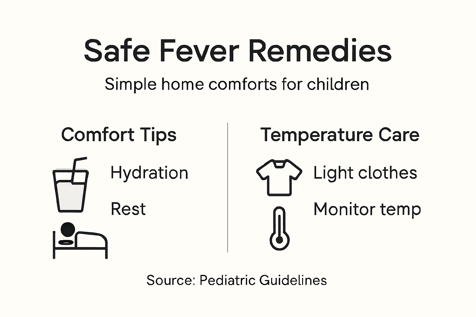 Infographic lists children’s fever home remedies