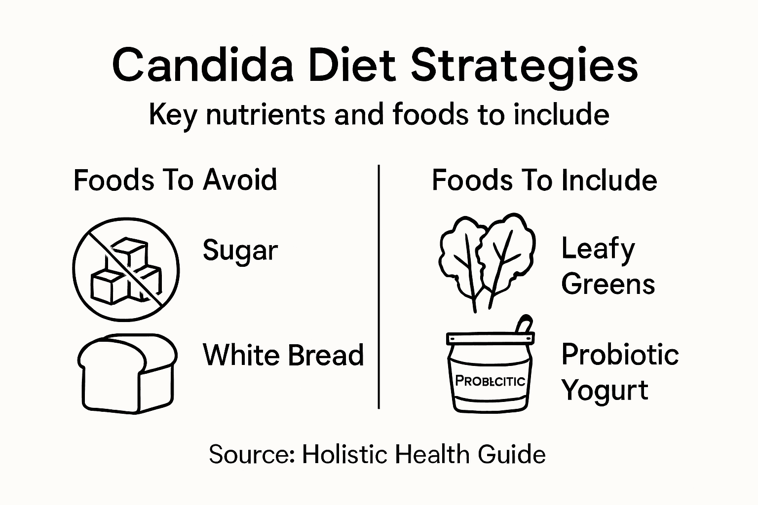 Infographic shows candida diet strategies
