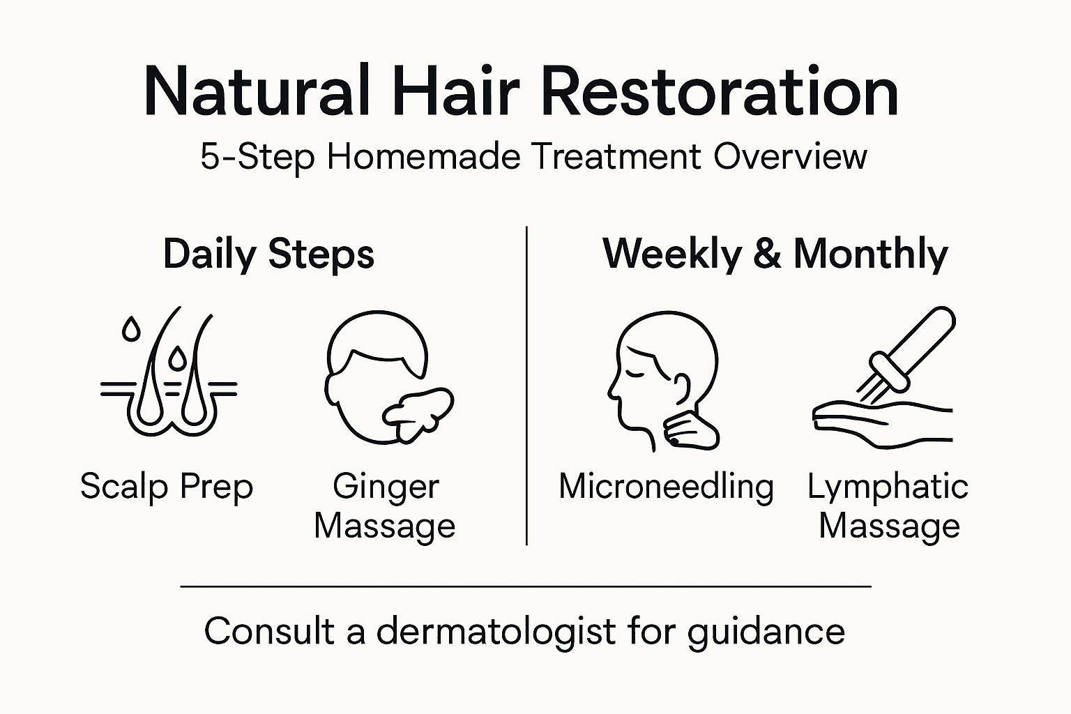 Infographic summarizes homemade hair restoration steps