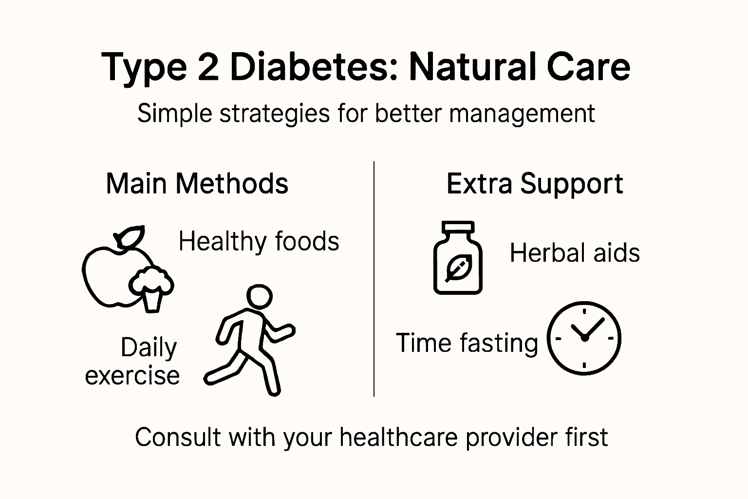 Infographic of natural diabetes treatment strategies