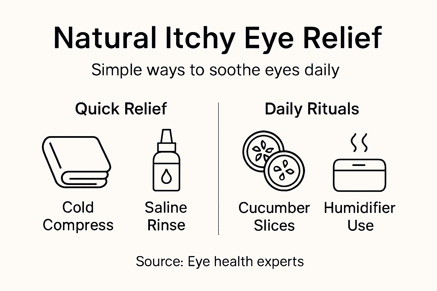Infographic showing natural itchy eye remedies