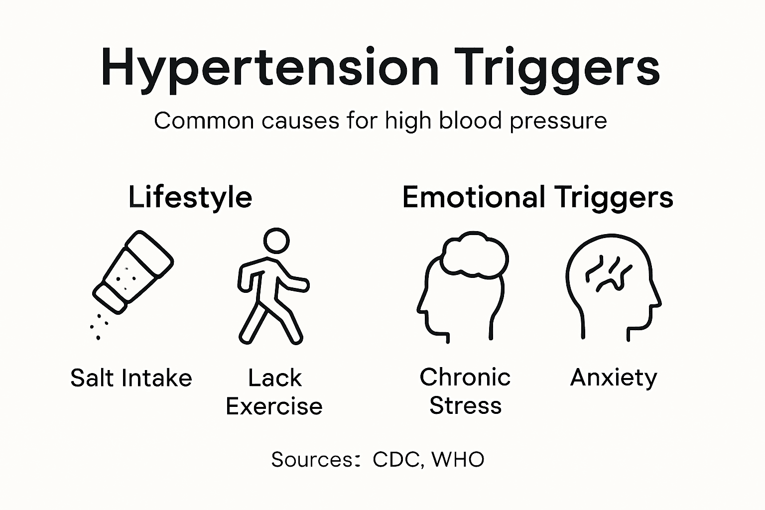 Infographic showing hypertension triggers overview