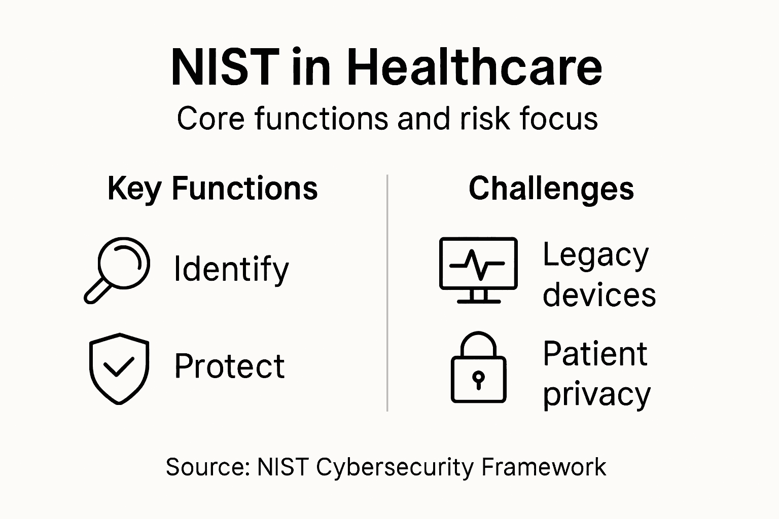 Infographic overview of NIST in healthcare