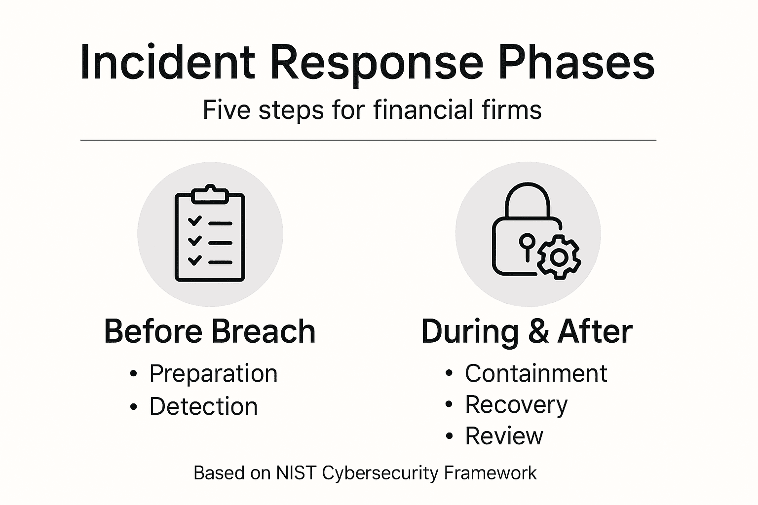Infographic of incident response phases for finance