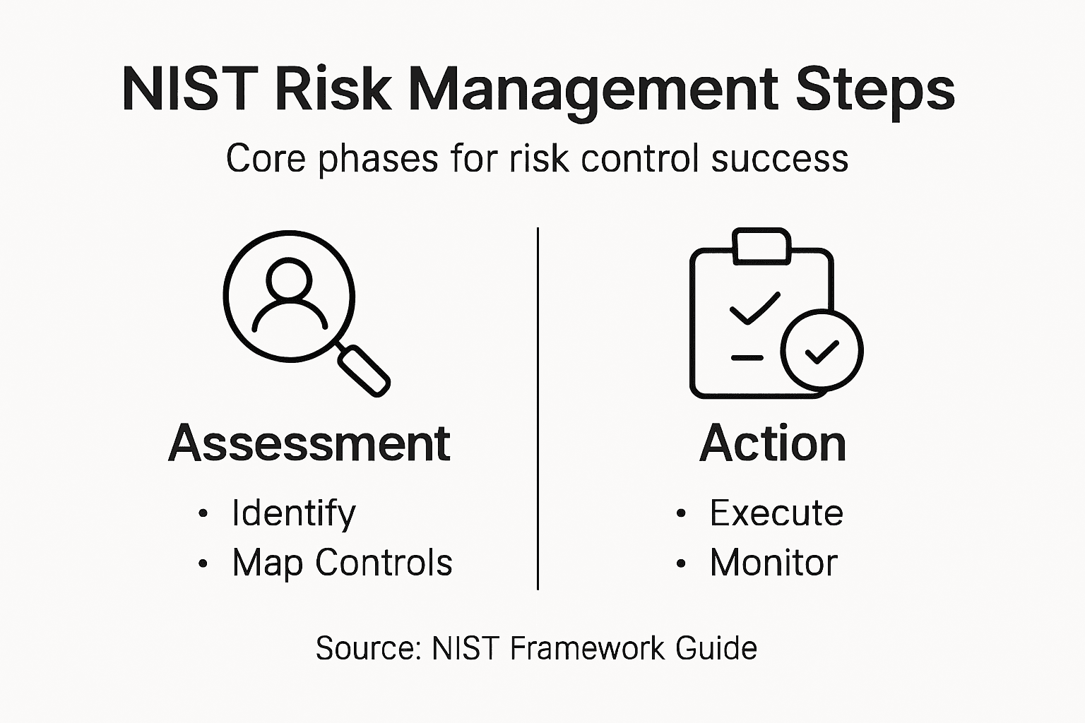 Infographic showing NIST risk management steps summary