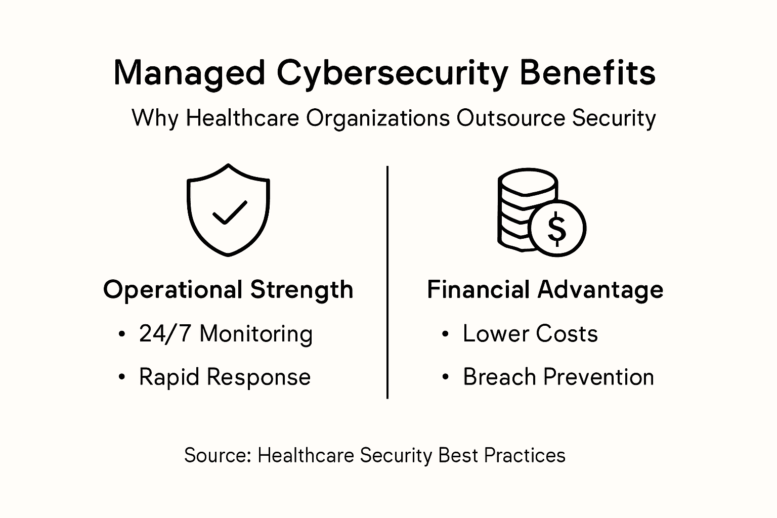 Infographic summarizing managed cybersecurity benefits