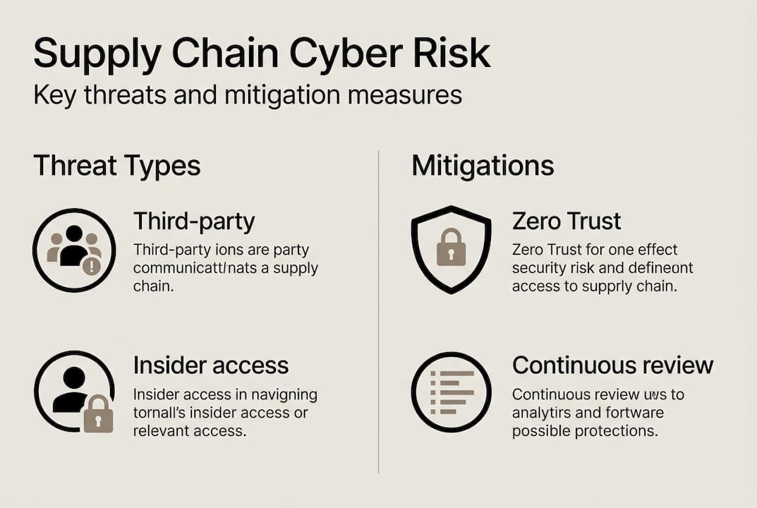Infographic of supply chain risk types and mitigations