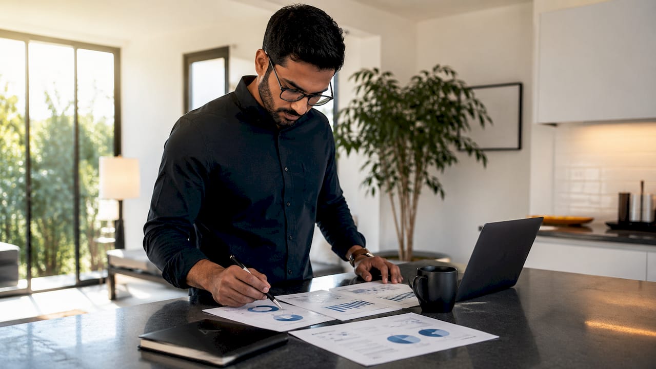 Security analyst reviewing maturity assessment data