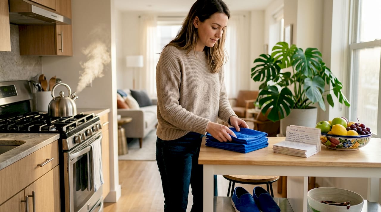 Apartment kitchen with everyday amenities