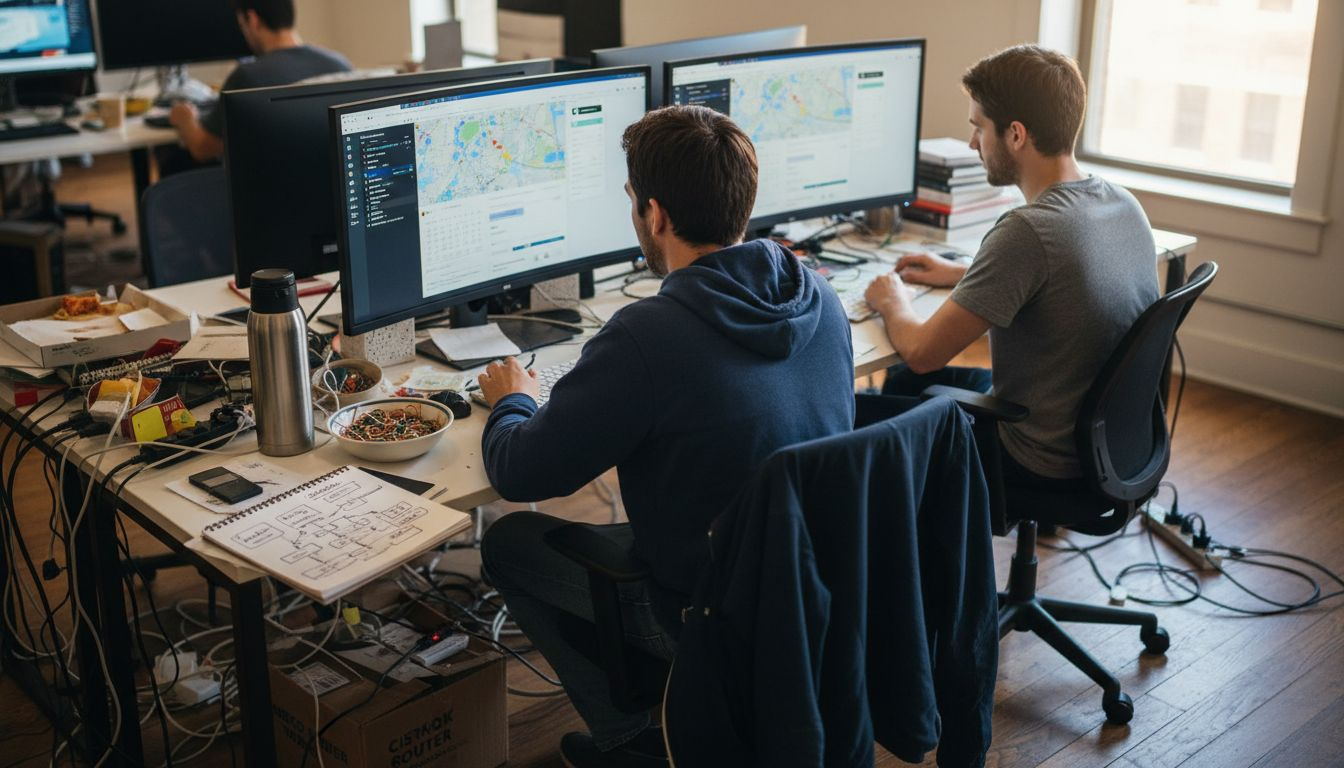 Developers working on travel platform technology