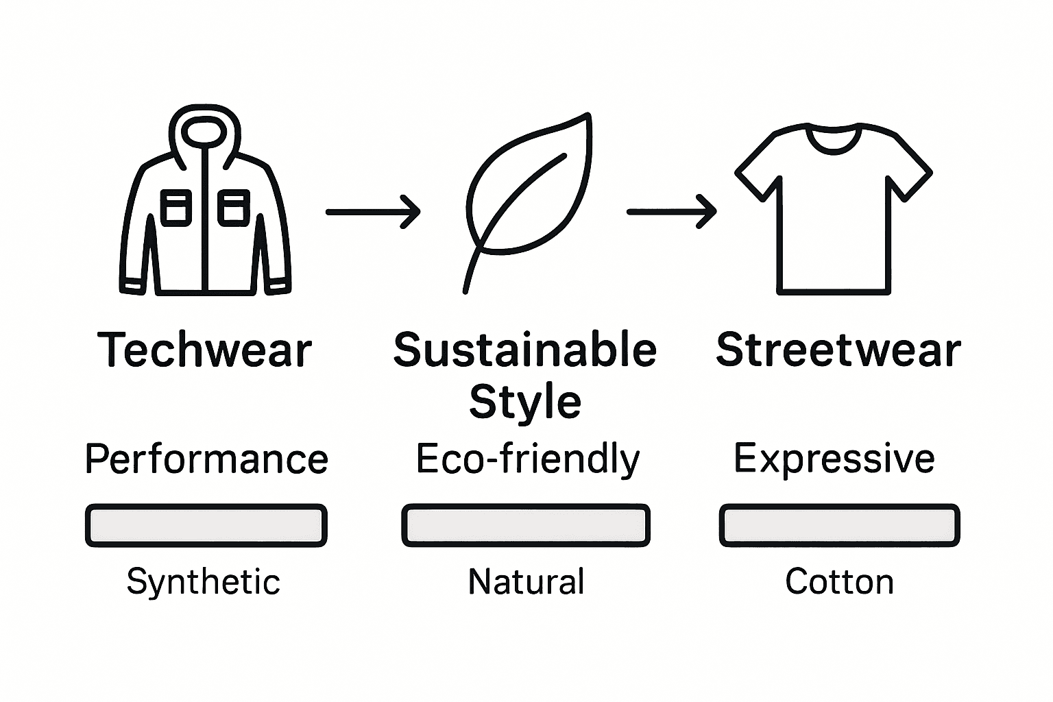 Infographic comparing major modern menswear styles