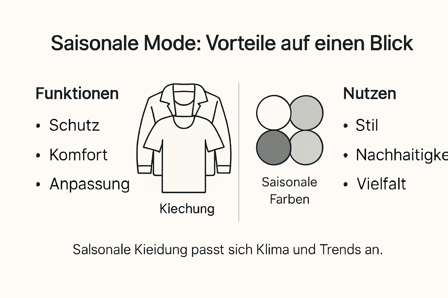 Infografik: Die wichtigsten Vorteile saisonaler Mode auf einen Blick