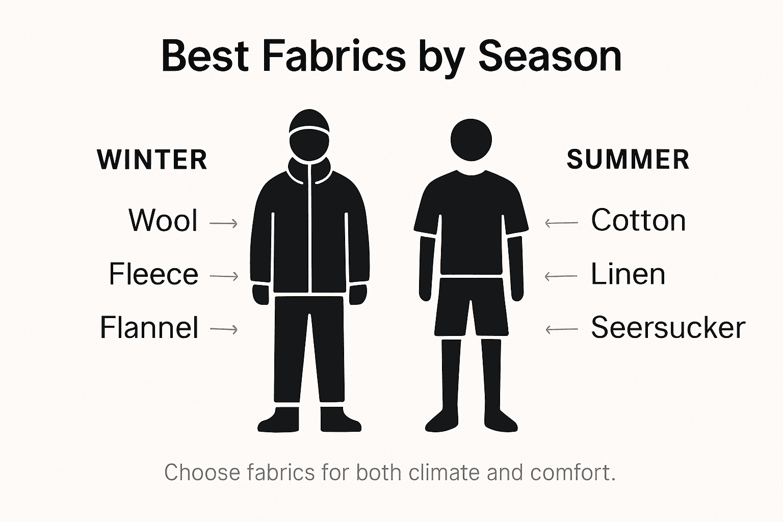 Infographic: best men’s fabrics by season