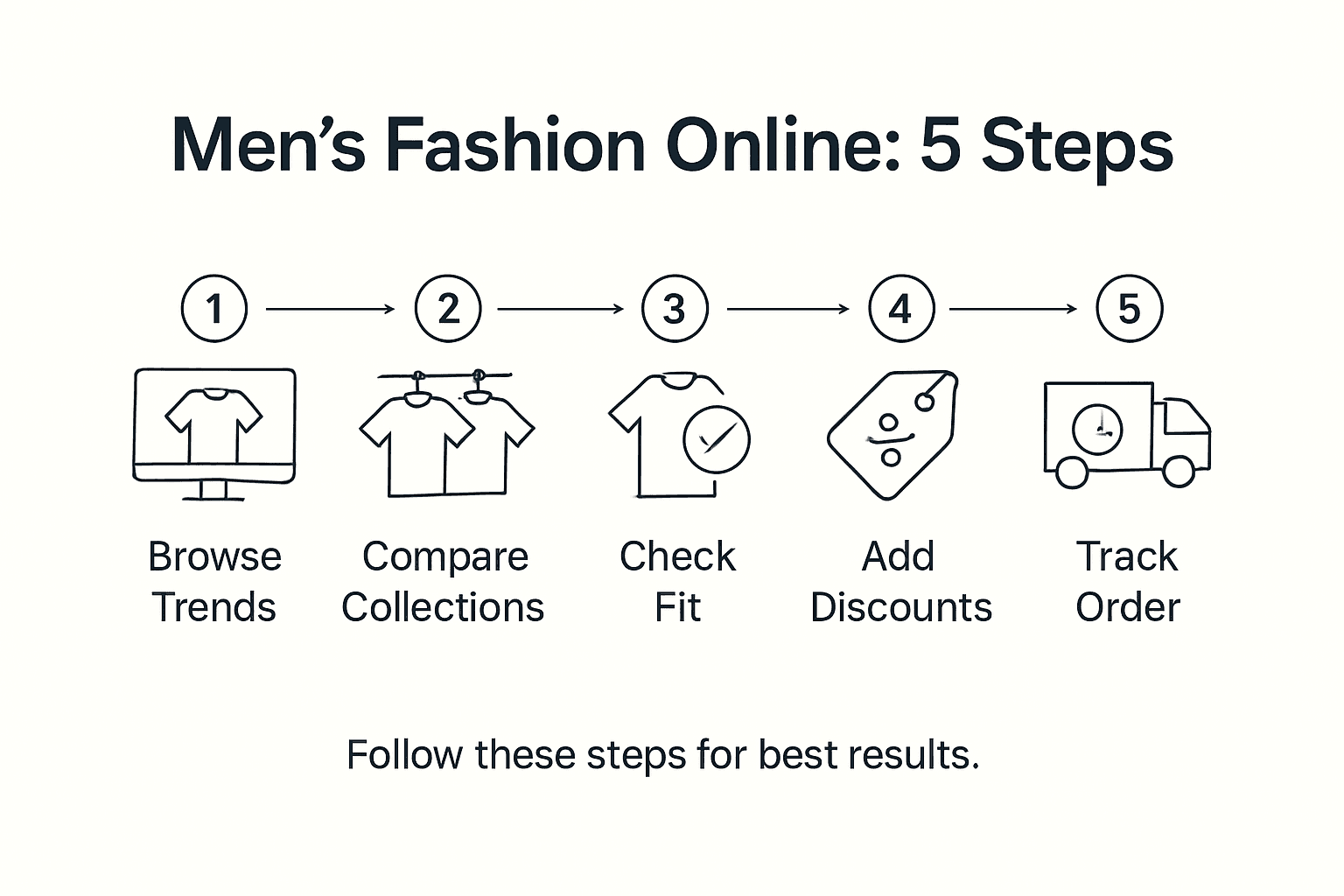 Infographic five steps men’s fashion online