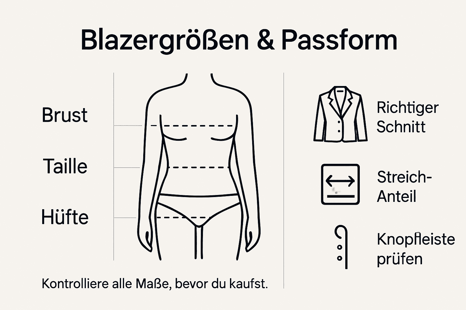 Infografik: So findest du die perfekte Blazergröße – Tipps für den idealen Sitz