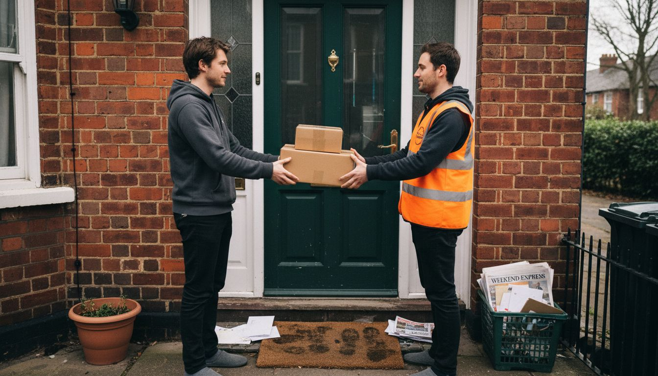 Online menswear parcels delivered to UK home