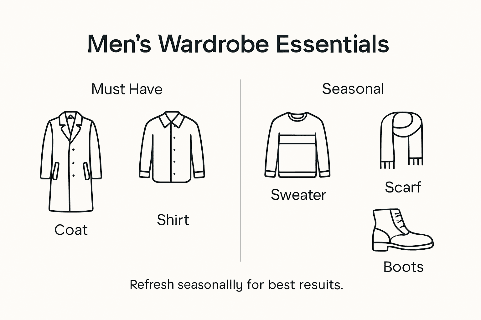 Infographic men’s wardrobe essentials checklist