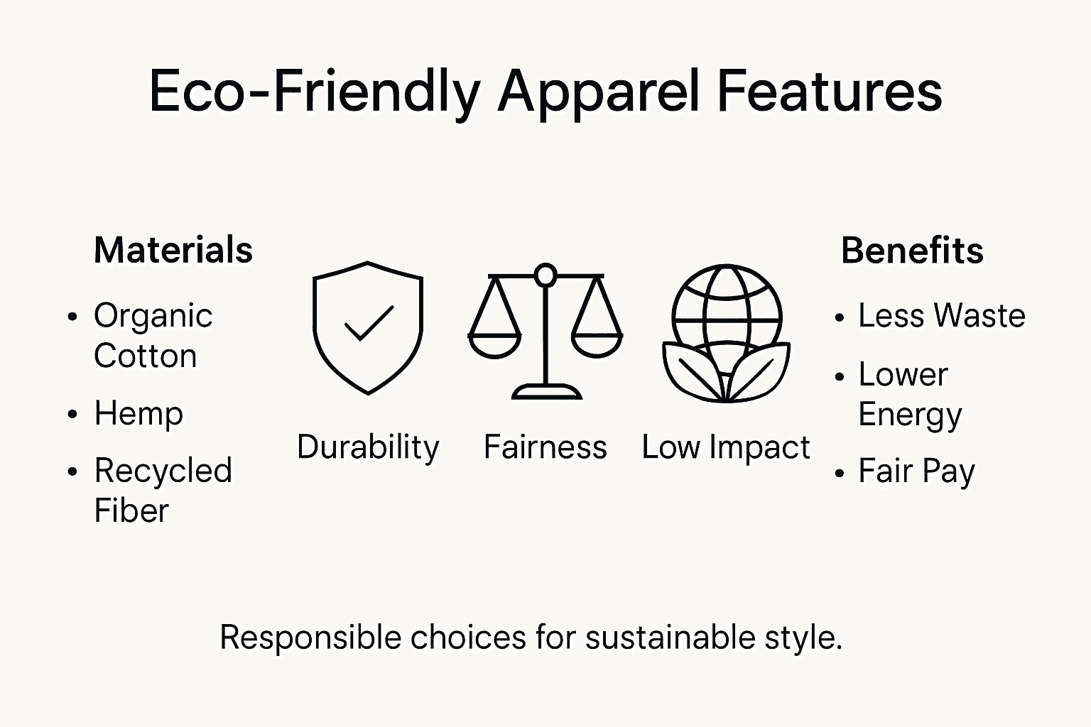 Infographic on eco-friendly apparel features for men