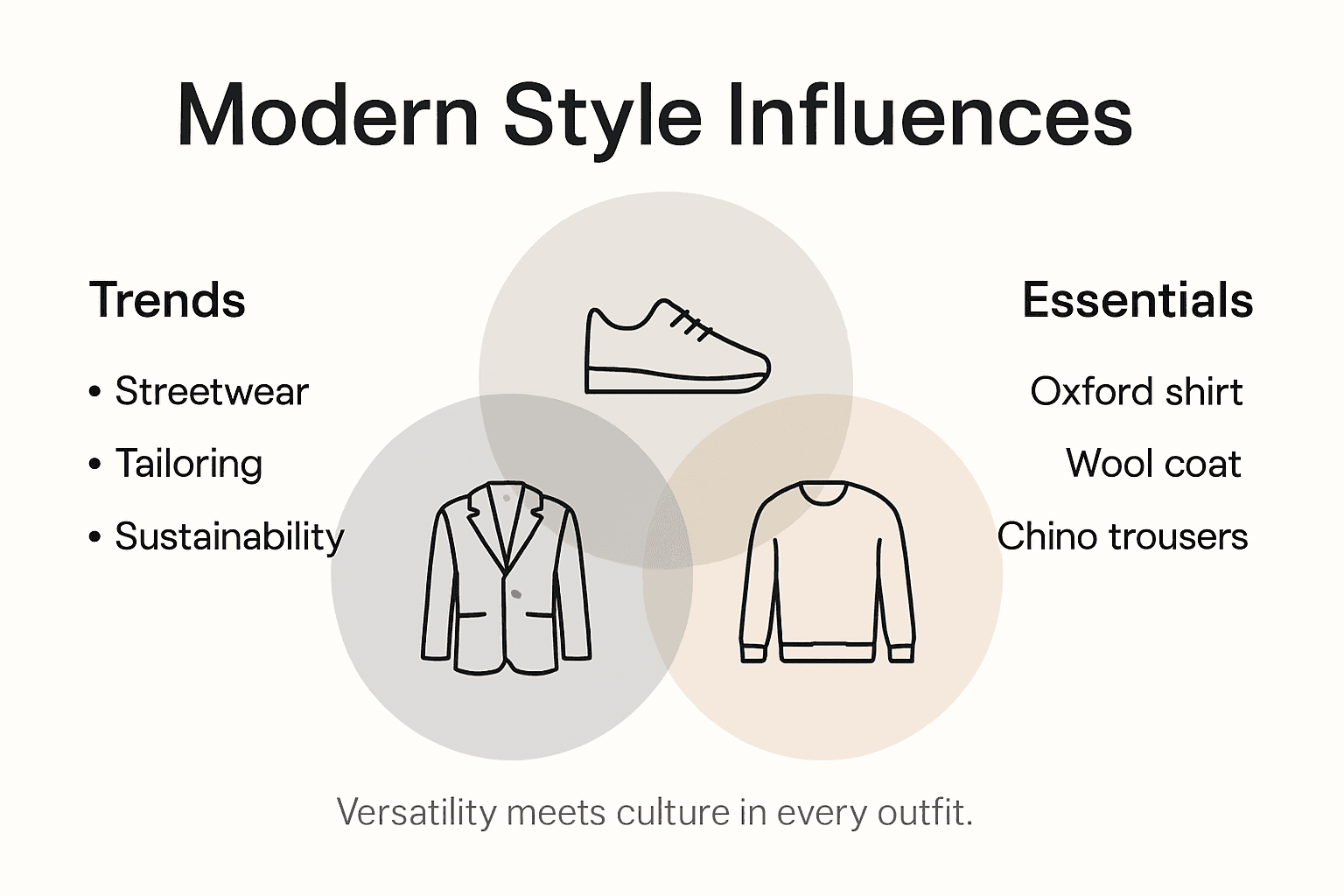 Infographic illustrating influences in men's style