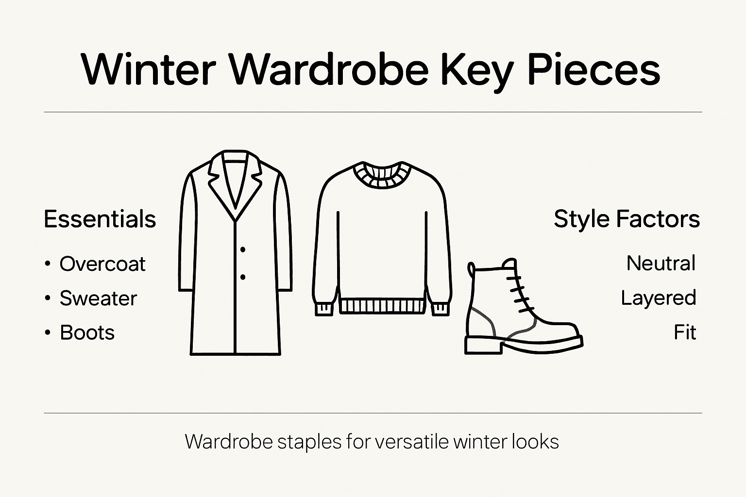 Infographic of key men’s winter wardrobe pieces