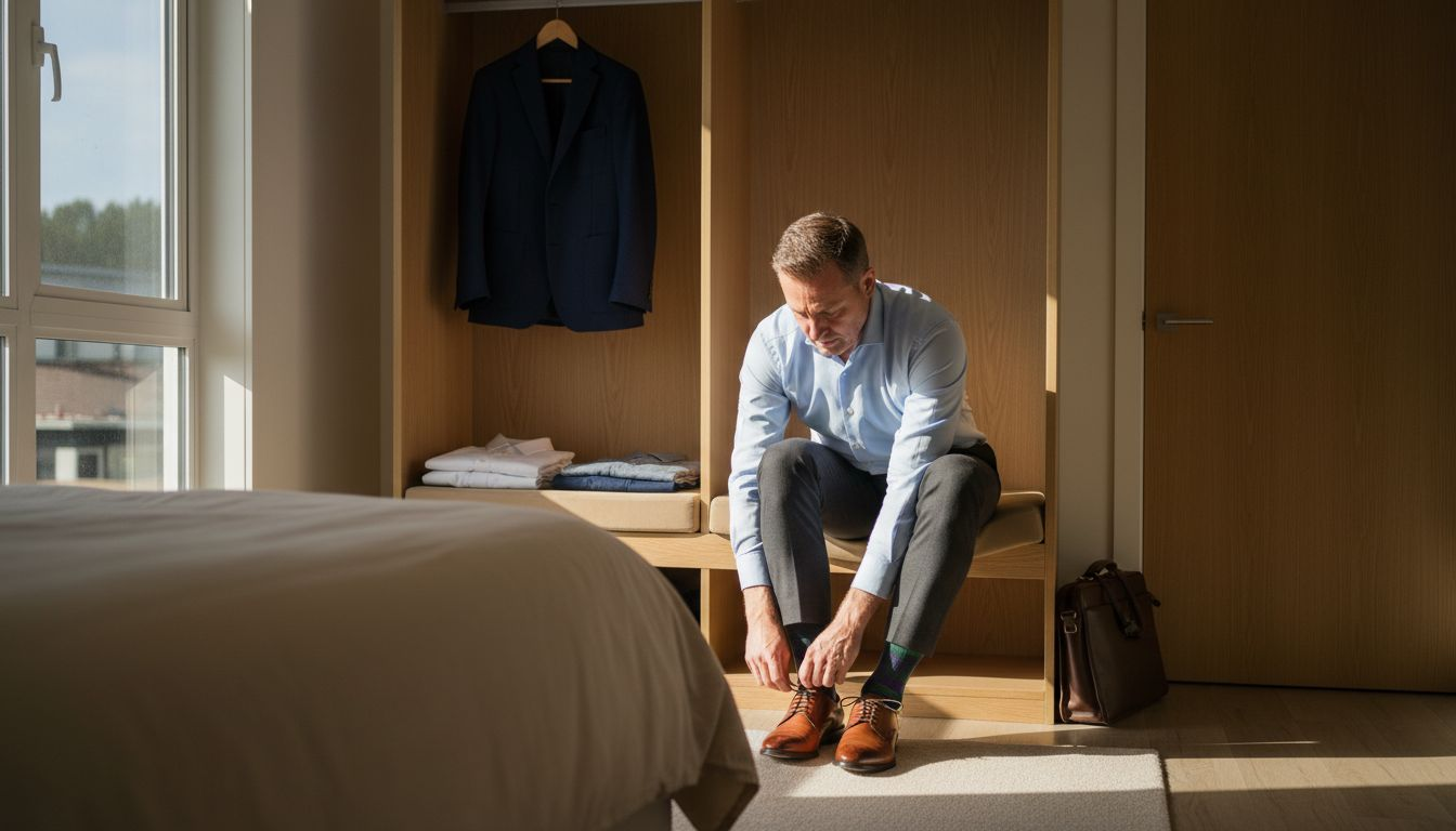 Man preparing classic menswear essentials
