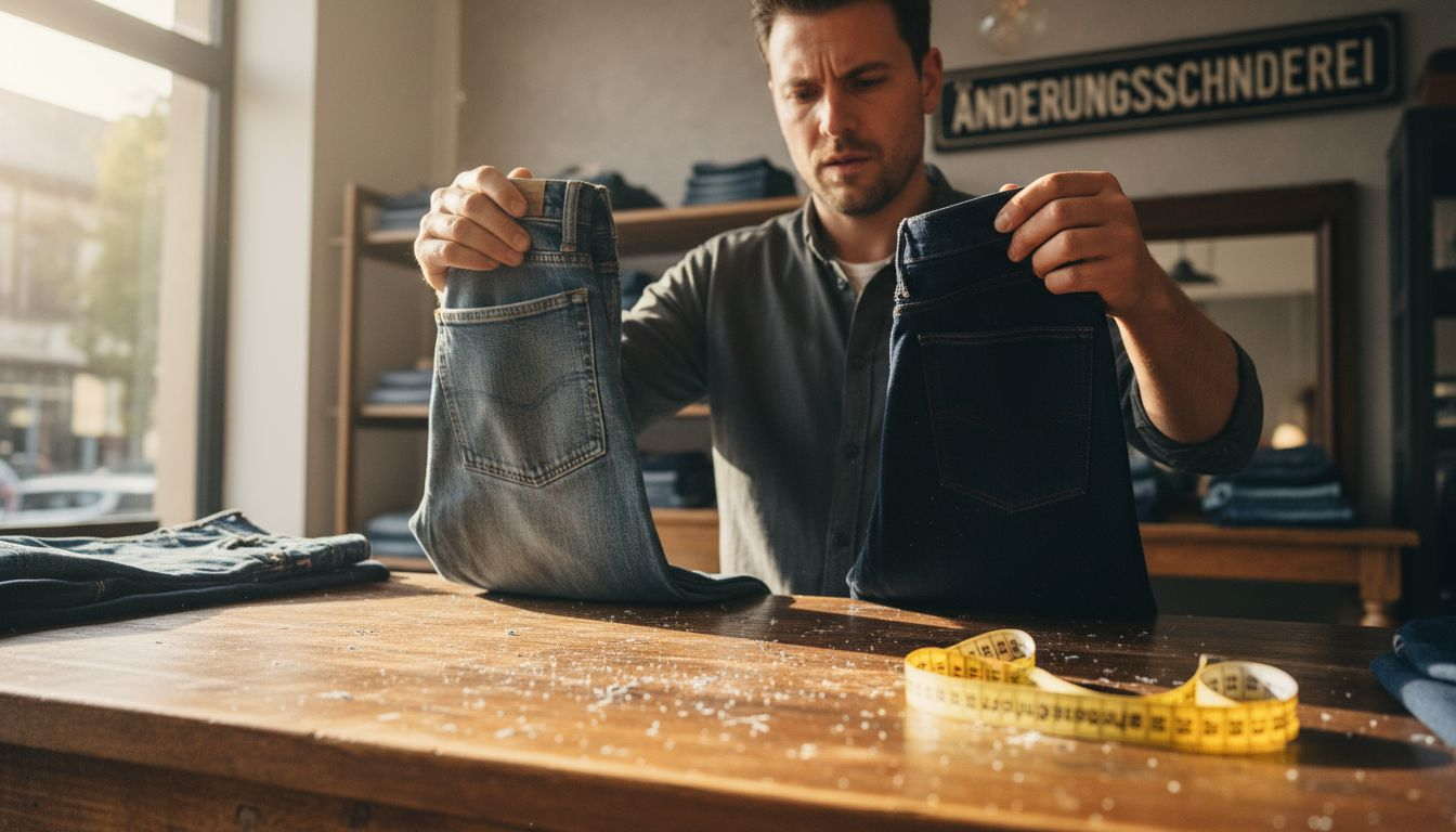 Nahaufnahme: Zwei verschiedene Denim-Qualitäten im direkten Vergleich