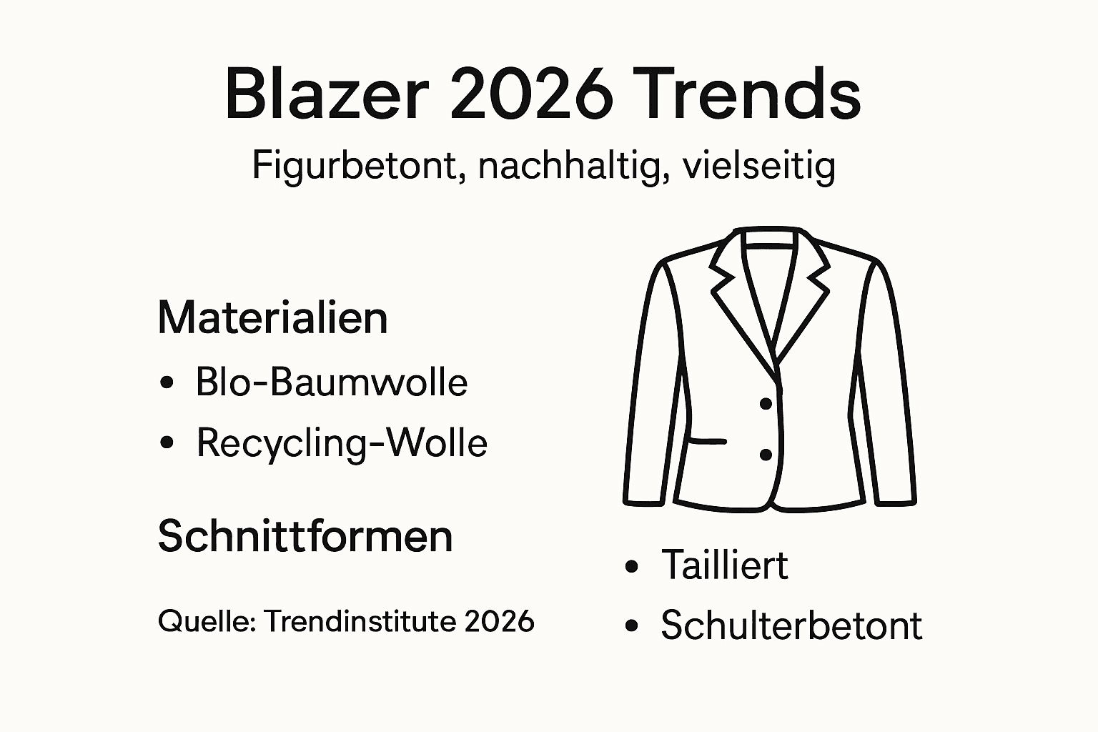 Blazer 2026: Die wichtigsten Trends und Materialien auf einen Blick