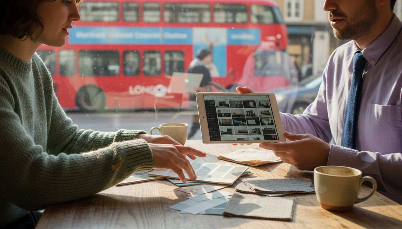 Men reviewing trending colour samples 2025