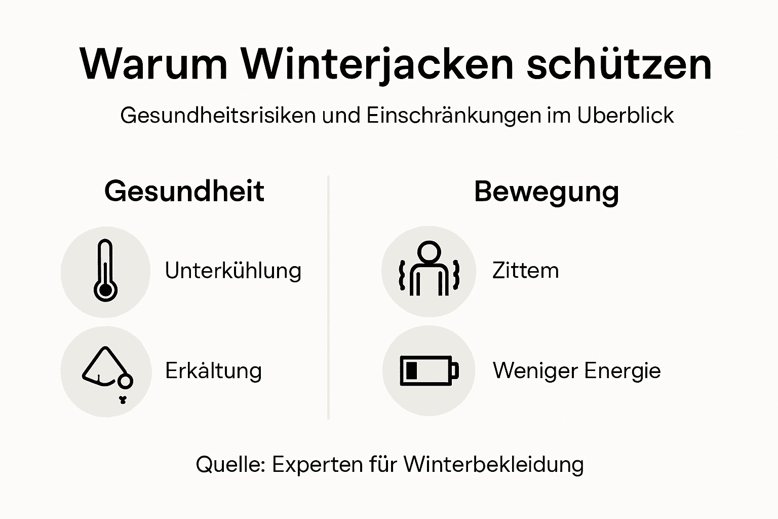 Infografik: Welche Gefahren drohen ohne Winterjacke?