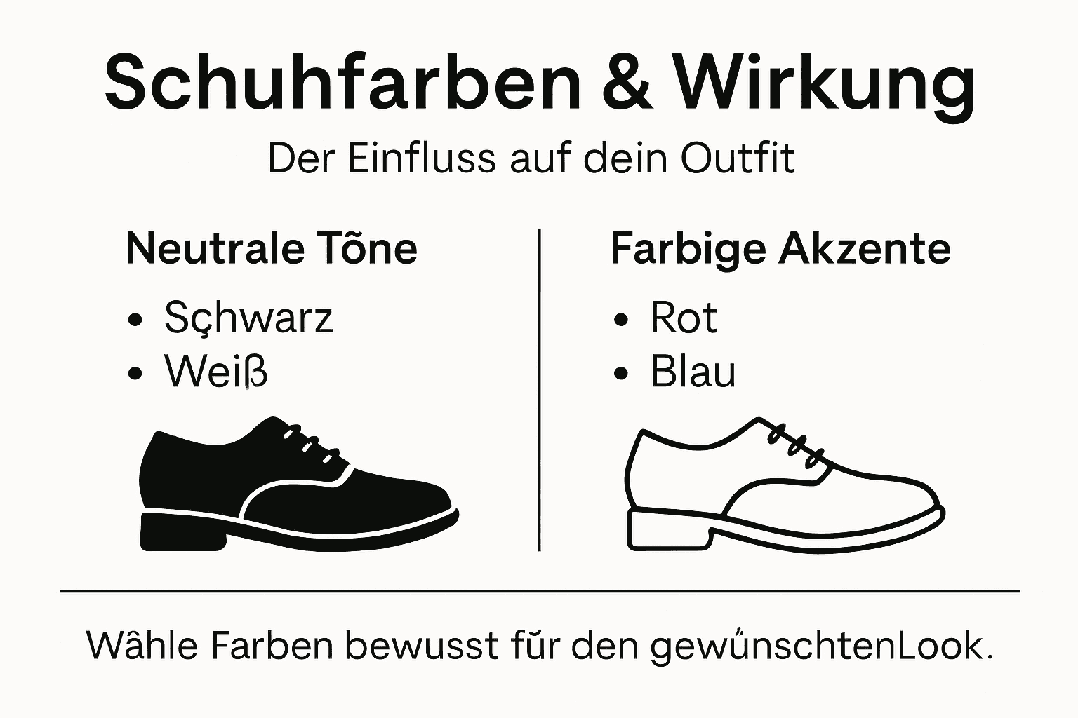 Infografik: Welche Schuhfarben welche Wirkung erzielen