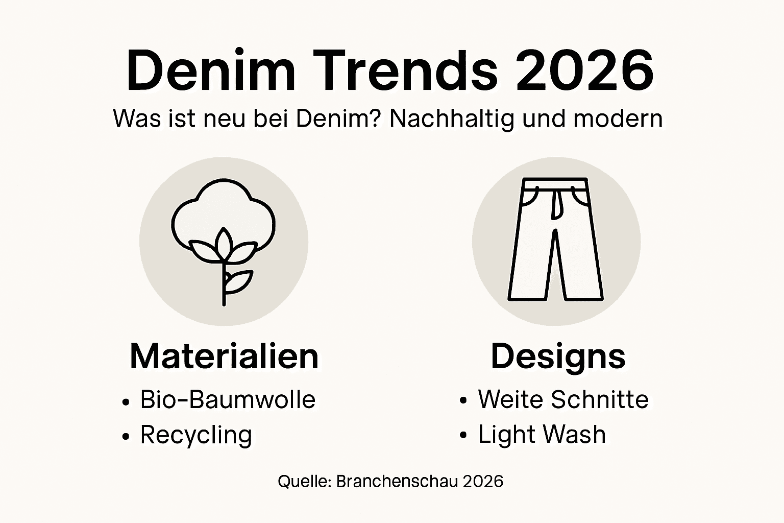 Übersicht der wichtigsten Denim-Trends und Materialien für das Jahr 2026