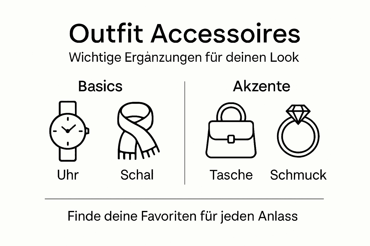 Infografik: Die wichtigsten Accessoires für dein Outfit im Überblick
