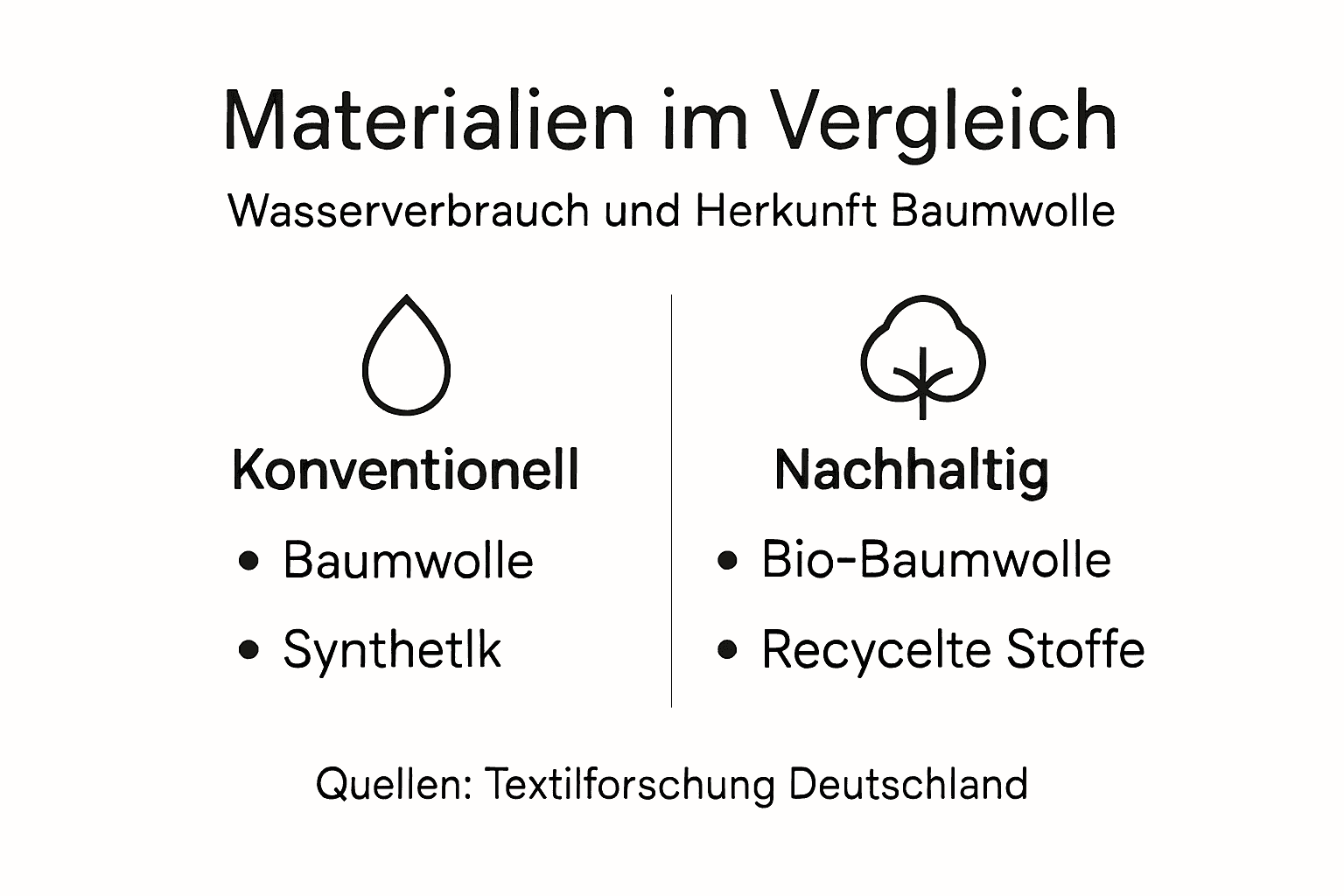 Infografik: Materialien im Vergleich – Nachhaltige Mode im Fokus