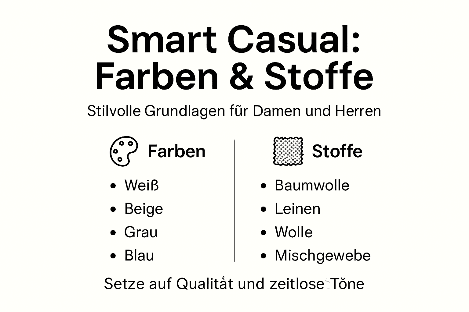Smart-Casual-Look: Die wichtigsten Farben und Materialien auf einen Blick
