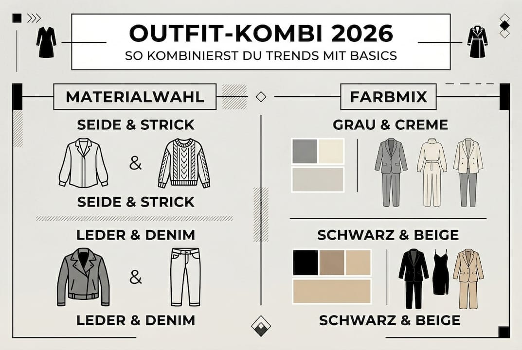 Infografik: So stylst du trendige Outfits 2026 – eine Schritt-für-Schritt-Anleitung