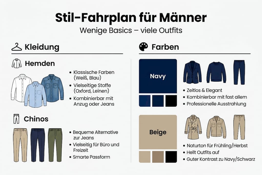 Stilratgeber für Männer: Infografik mit Fahrplan und praktischen Tipps