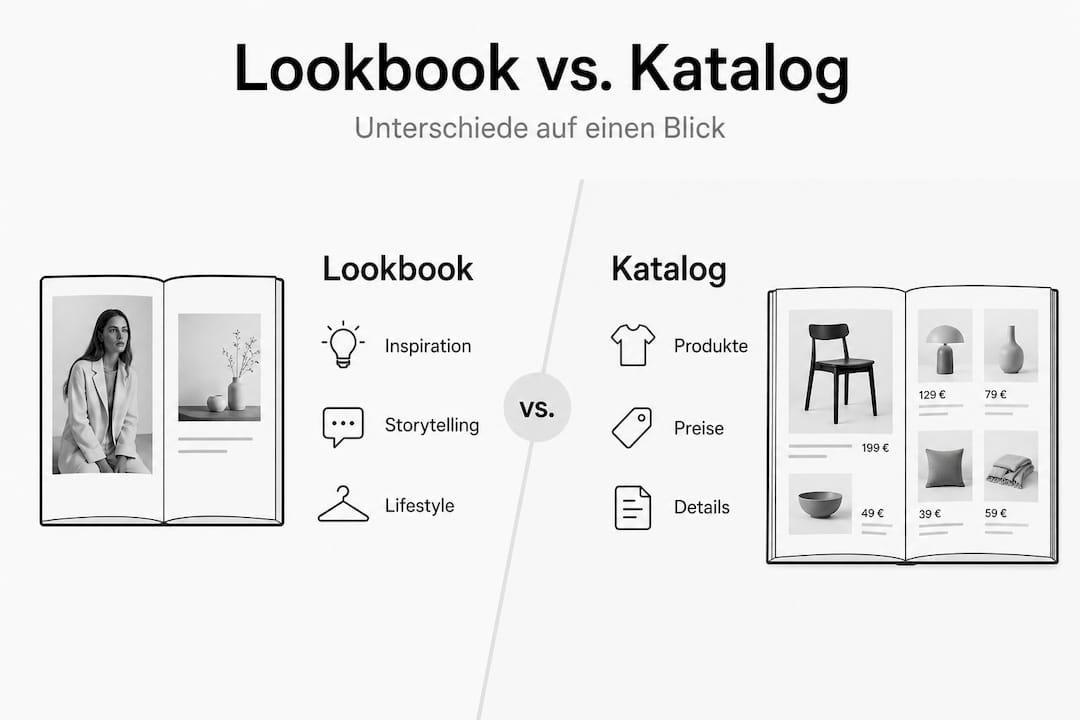 Infografik: Lookbook vs. Katalog – ein Vergleich