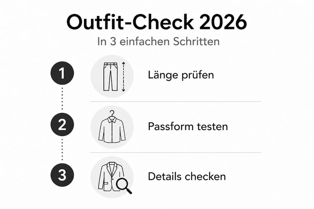 Infografik: So gelingt der perfekte Casual-Look – Schritt-für-Schritt-Anleitung für deinen Outfit-Check