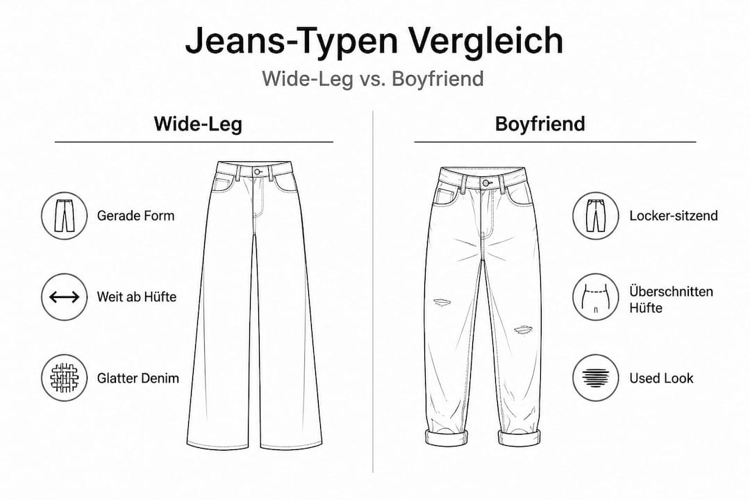 Infografik: Wide-Leg Jeans vs. Boyfriend Jeans – Der große Vergleich