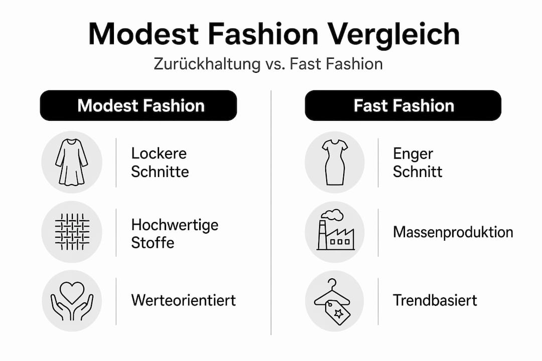 Infografik: Modest Fashion vs. Fast Fashion – ein direkter Vergleich