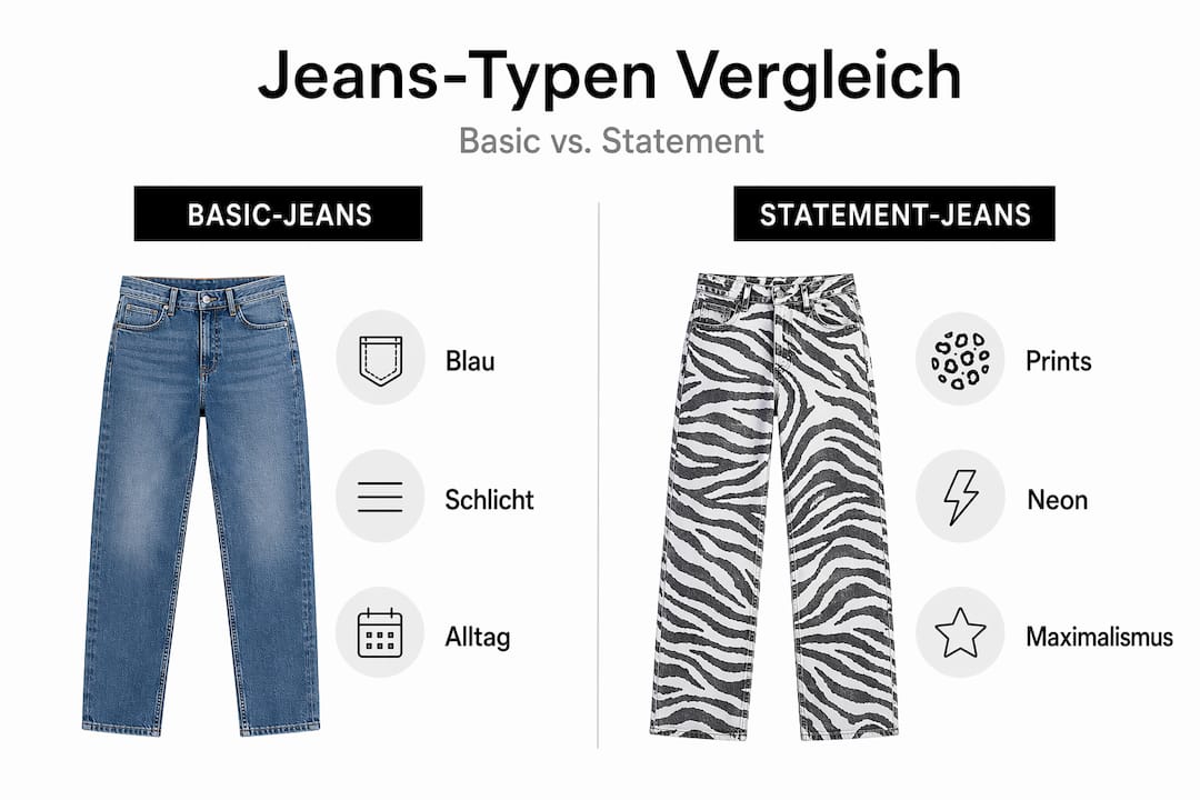 Infografik: Das macht Basic-Jeans und Statement-Jeans so unterschiedlich